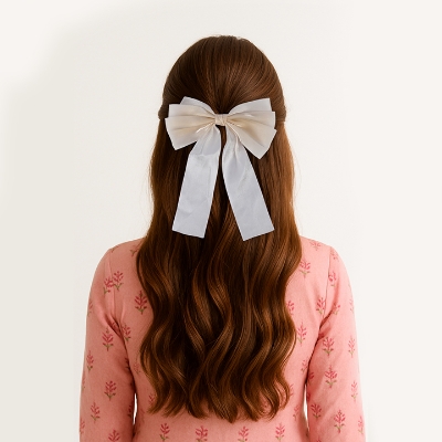 Picture of Bow Ribbon Spring Hair Clip For Girls