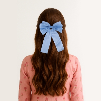 Picture of Bow Ribbon Spring Hair Clip For Girls