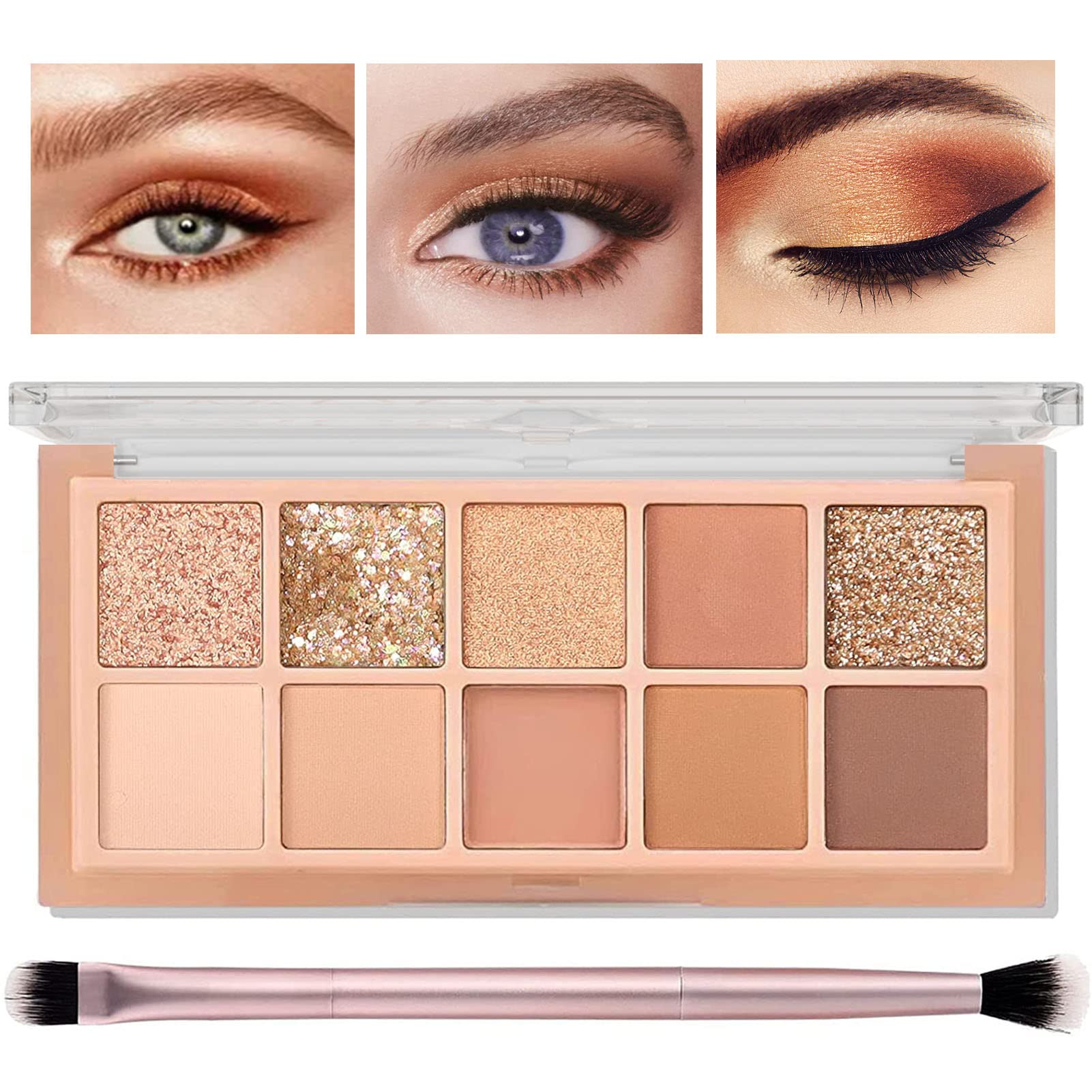 Picture of 10 Colors Shimmer Matte Eye Shadow Makeup Palette with Brush 1