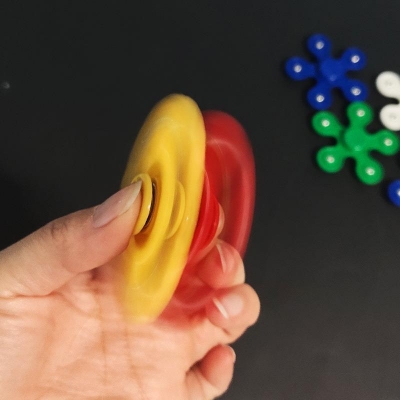 Picture of Large Premium Colorful Hand Fidget Spinner for Autism and ADHD Finger Tri-Spinner Fidget Toys Stress Reliever Play Toy