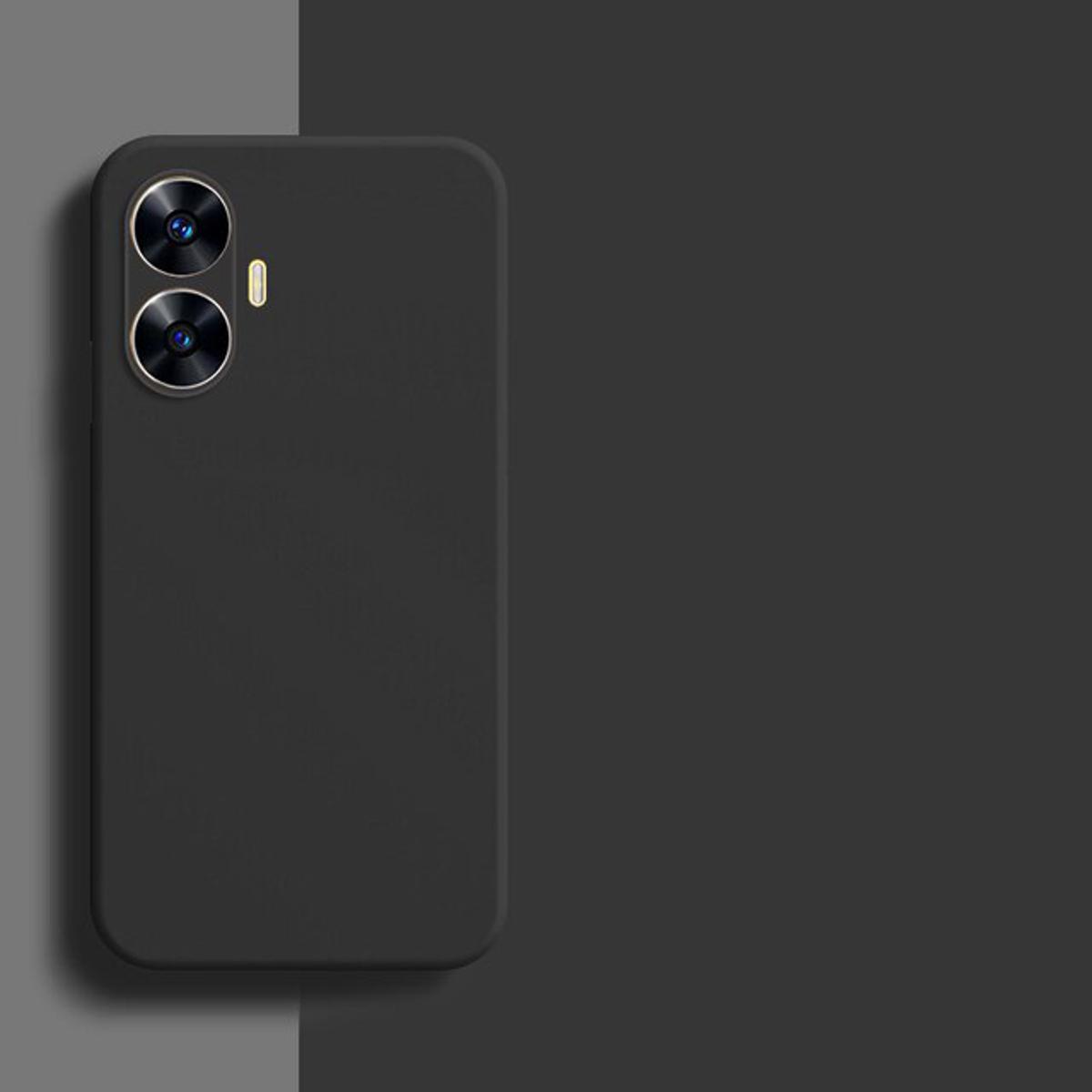 Picture of For   Realme C55  Premium Silicone Matte Soft Phone Case  -Black  Phone Back Cover
