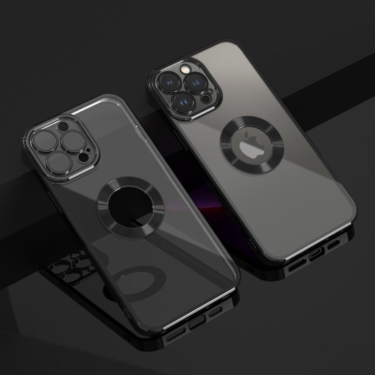 Picture of For Apple iPhone 14 pro max  Electroplating Clear Transparent Soft TPU Phone Case Logo Showing Back Cover