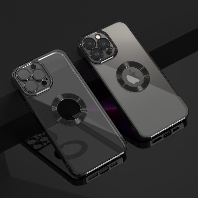 Picture of For Apple iPhone 14 pro max  Electroplating Clear Transparent Soft TPU Phone Case Logo Showing Back Cover