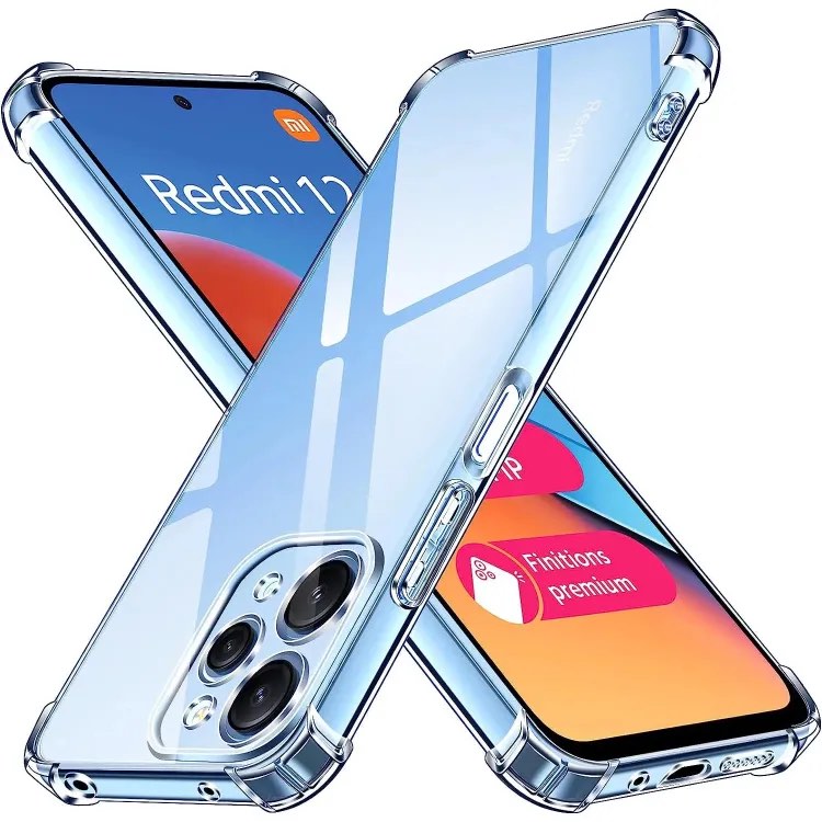 Picture of For xioami redmi 12  Flexible Clear Transparent Soft TPU Back Case Cover
