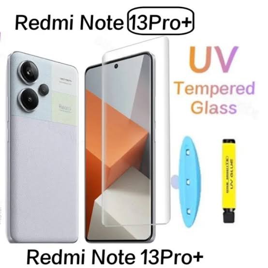 Picture of Xioami note 13 pro plus (A+ GRADE) Premium UV Tempered Glass Screen Protector Curved with Liquid Glue and UV Light -Transparent Clear