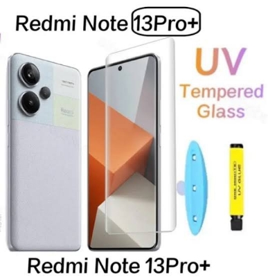 Picture of Xioami note 13 pro plus (A+ GRADE) Premium UV Tempered Glass Screen Protector Curved with Liquid Glue and UV Light -Transparent Clear