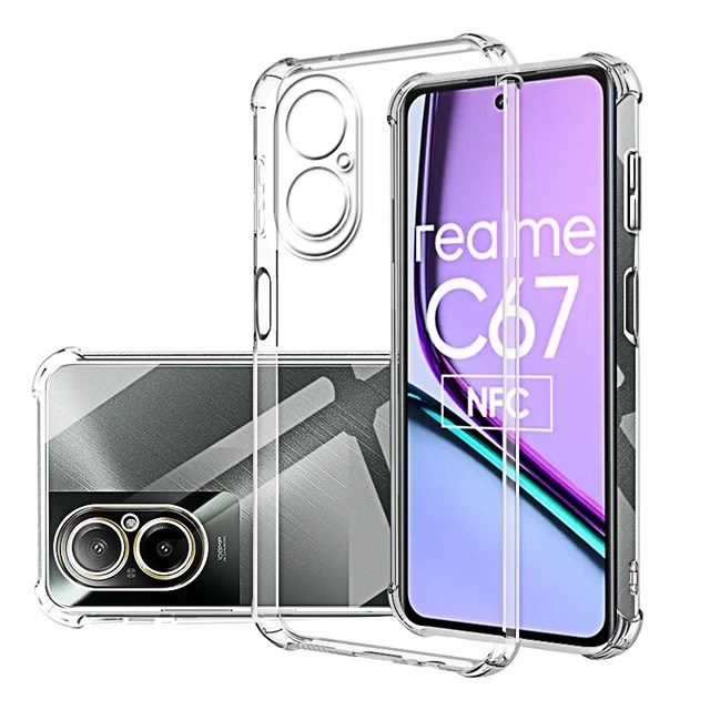 Picture of For Realme C67 4G  Flexible Clear Transparent Soft TPU Back Case Cover