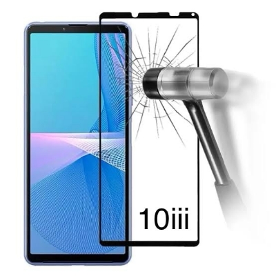 Picture of Sony Xperia 10 Mark 3 Full Glue 3D Tempered Glass Screen Protector, Premium Scratch Resistant, Full Display Coverage, Vibrant Color Border