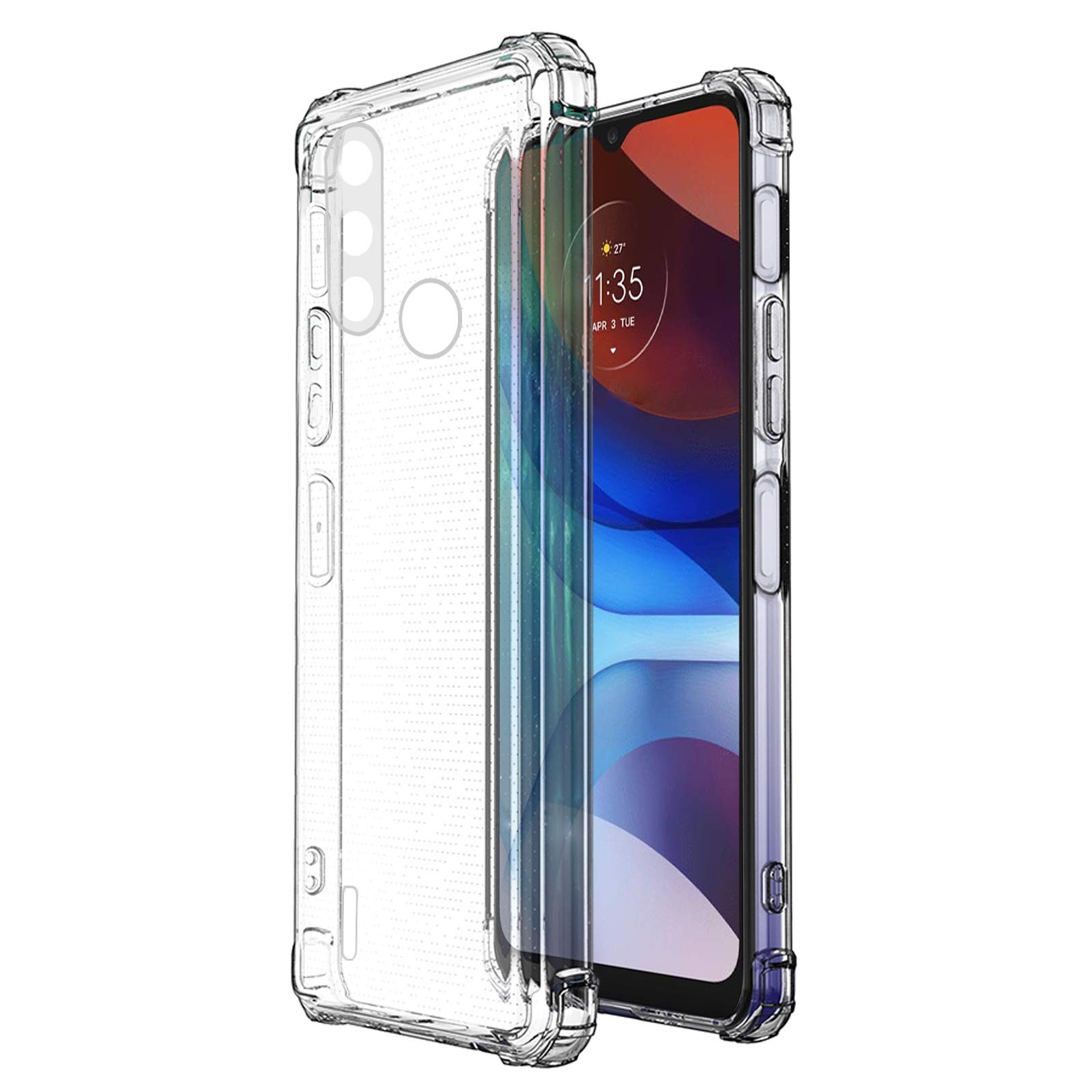 Picture of For Motorola E7 power  Luxury Crystal Clear Case Soft Silicone Shockproof Transparent Shell TPU Back Cover E7 power