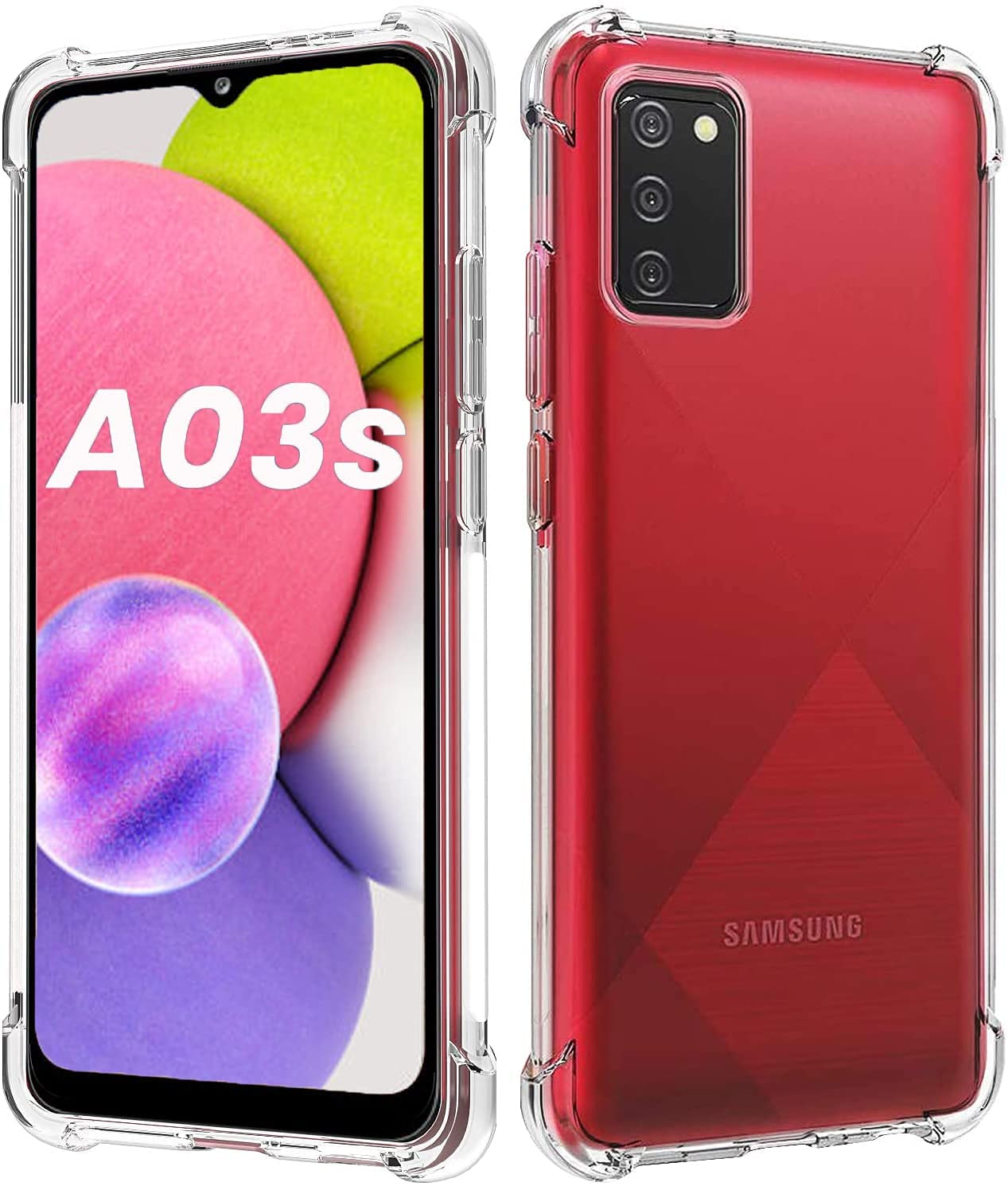 Picture of For Samsung Galaxy A03s  Luxury Crystal Clear Case Soft Silicone Shockproof Transparent Shell TPU