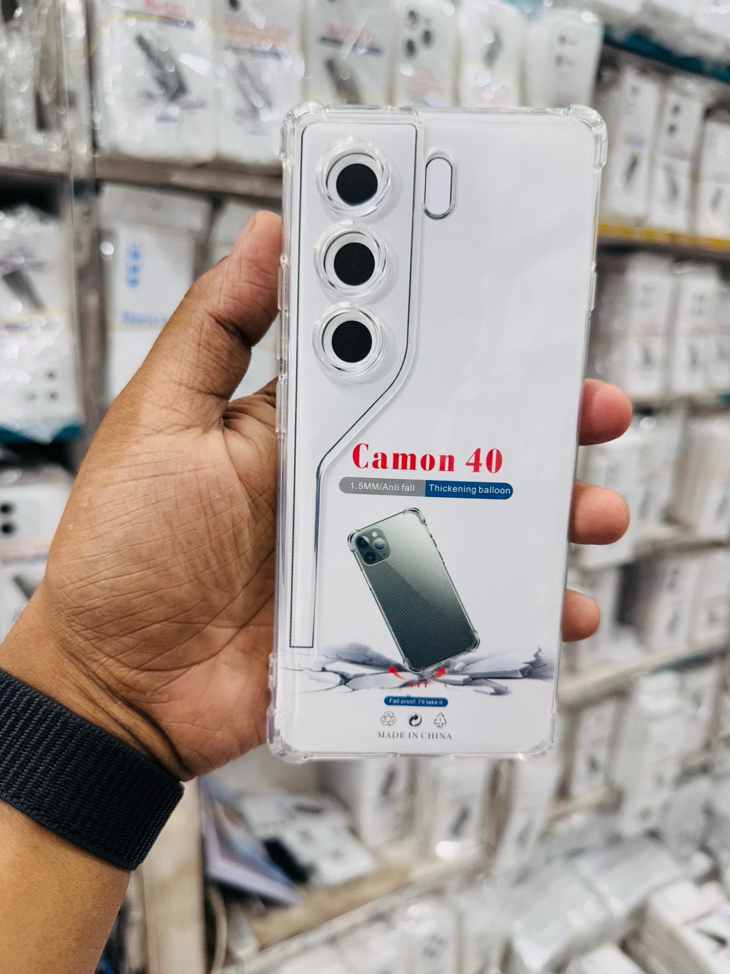 Picture of For Tecno Camon 40 Silicone Airbag cover Shockproof Transparent Protective Clear Back Cover TPU Case