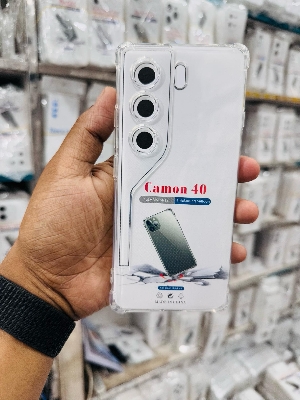 Picture of For Tecno Camon 40 Silicone Airbag cover Shockproof Transparent Protective Clear Back Cover TPU Case