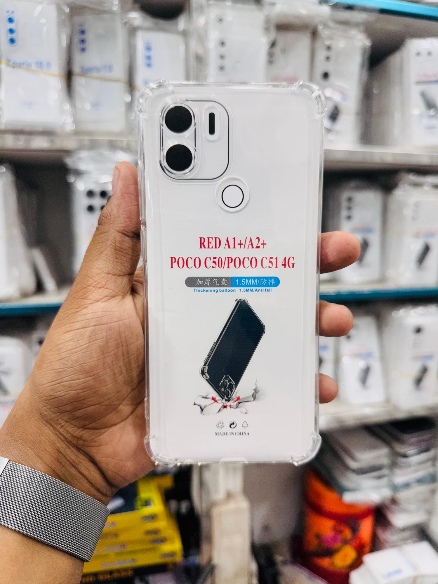 Picture of For Xiaomi Redmi A1 plus + / A2 Plus + / Poco C50 / Poco C51 4G  Silicone Airbag cover Shockproof Transparent Protective Clear Back Cover TPU Case