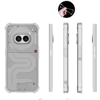 Picture of For Nothing Phone 2A Plus + Silicone Airbag cover Shockproof Transparent Protective Clear Back Cover TPU Case