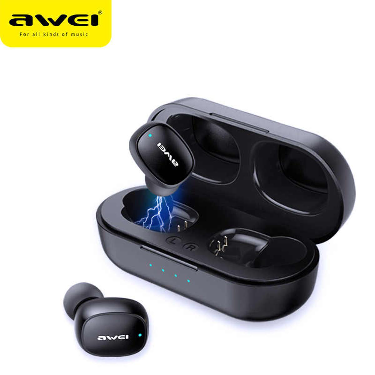 Picture of Awei T66 ENC Bluetooth Earphone Bluetooth 5.3 TWS Wireless Earbuds IPX6 Waterproof Stereo Sports Earhook Earphone Noise Reduction With Dual HD Microphone