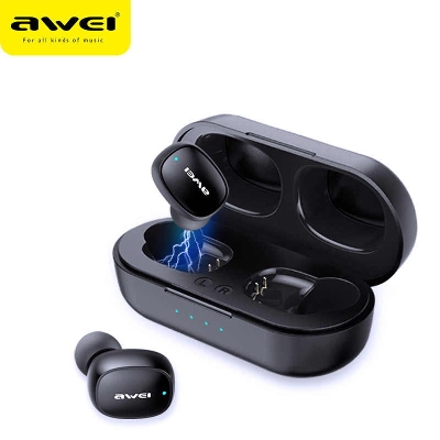 Picture of Awei T66 ENC Bluetooth Earphone Bluetooth 5.3 TWS Wireless Earbuds IPX6 Waterproof Stereo Sports Earhook Earphone Noise Reduction With Dual HD Microphone