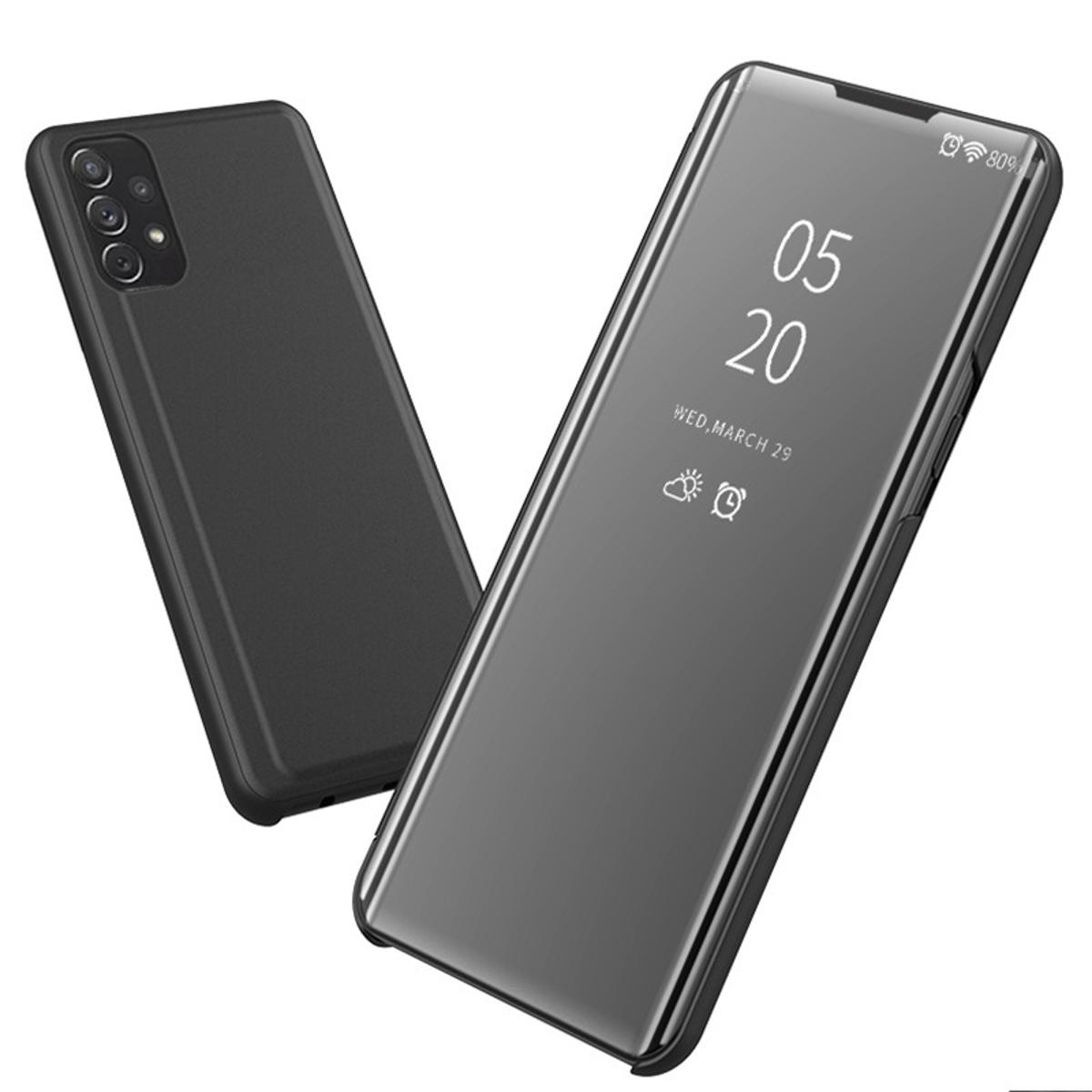Picture of For Vivo X70 Pro 5G Flip Casing Luxury Plating Mirror Clamshell Flip Case Inner PU Leather Built-In Stand Clear View Flip Cover