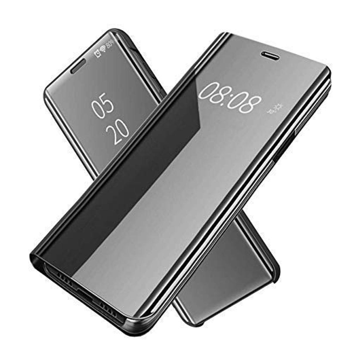 Picture of For Samsung Galaxy Note20 Ultra 5G Flip Casing Luxury Plating Mirror Clamshell Flip Case Inner PU Leather Built-In Stand Clear View Flip Cover