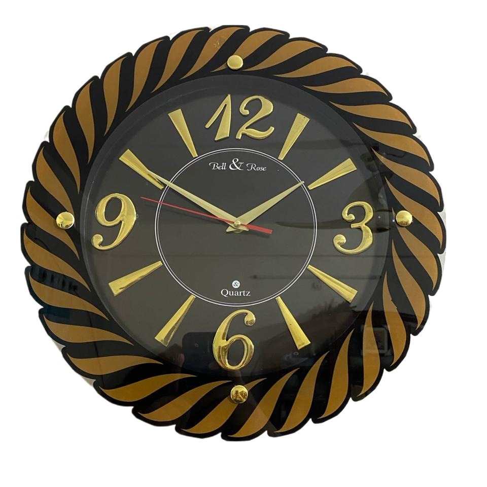 Picture of 38 CM Bell & Rose Traditional Wall Clock Round Shape Vintage Fiber Made China Decorative Wall Clock