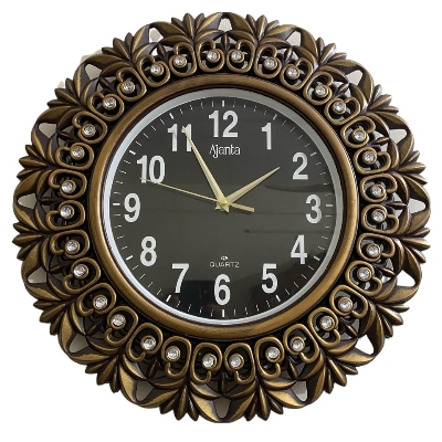 Picture of 45 CM Ajanta Traditional Wall Clock Round Shape Vintage Fiber Made China Decorative Wall Clock