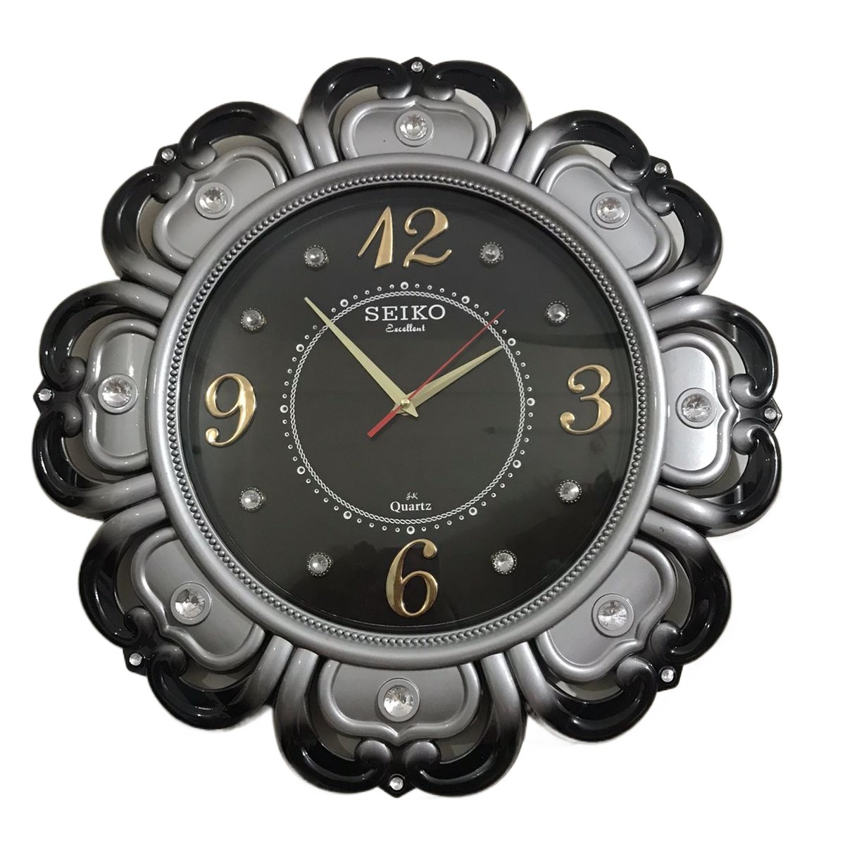 Picture of 48 Homestop Round Shape Vintage Fiber Made Sharp Decorative Wall Clock - 48cm
