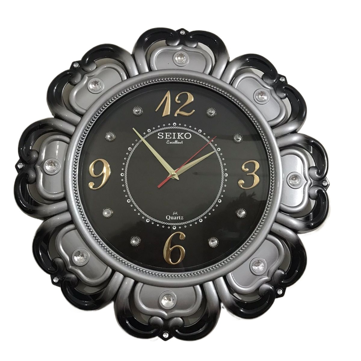Picture of 48 Homestop Round Shape Vintage Fiber Made Sharp Decorative Wall Clock - 48cm