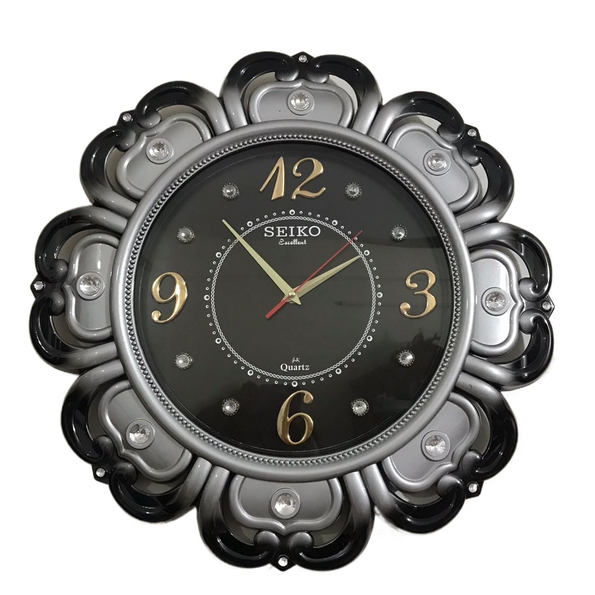 Picture of 48 Homestop Round Shape Vintage Fiber Made Sharp Decorative Wall Clock - 48cm