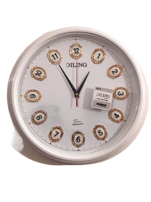 Picture of 39 CM Homestop Round Shape Vintage Fiber Made Sharp Decorative Wall Clock - 39cm (White)
