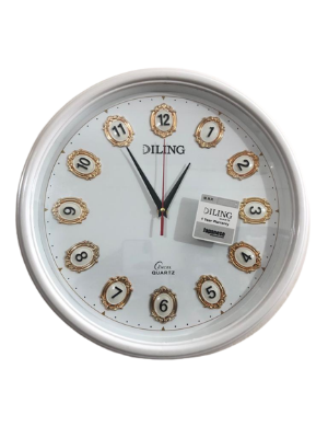 Picture of 39 CM Homestop Round Shape Vintage Fiber Made Sharp Decorative Wall Clock - 39cm (White)