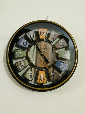 Picture of 28 CM Traditional Wall Clock Round Shape Vintage Fiber Made China Decorative Wall Clock - 28cm (Small Size)