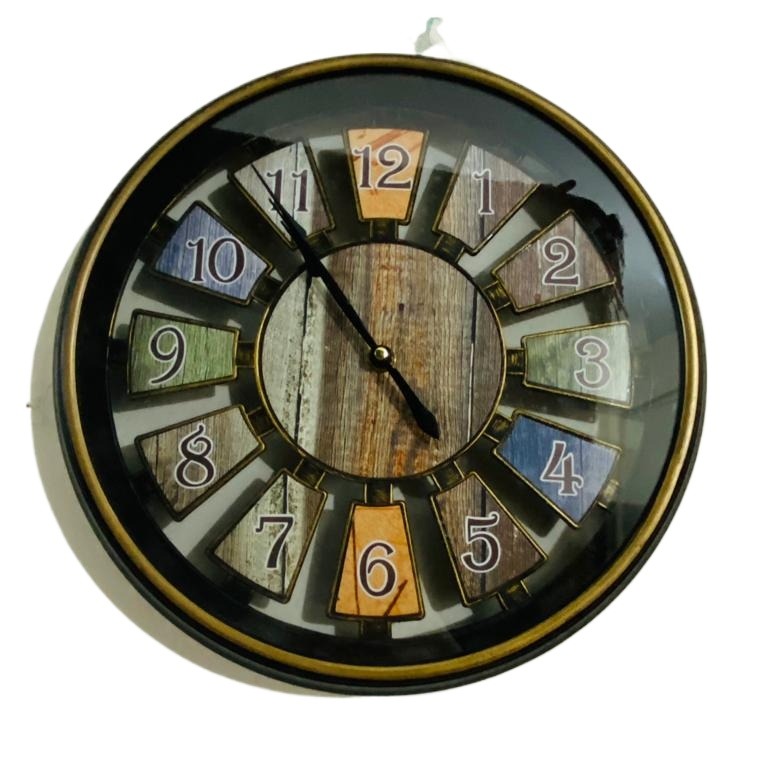 Picture of 28 CM Traditional Wall Clock Round Shape Vintage Fiber Made China Decorative Wall Clock - 28cm (Small Size)