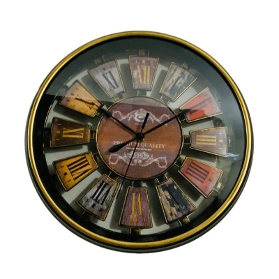 Picture of 28 CM Traditional Wall Clock Round Shape Vintage Fiber Made Roman Numeral Digit China Decorative Wall Clock - 28cm (Small Size)