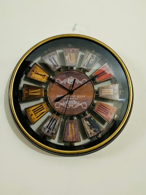 Picture of 28 CM Traditional Wall Clock Round Shape Vintage Fiber Made Roman Numeral Digit China Decorative Wall Clock - 28cm (Small Size)