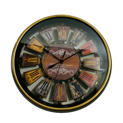 Picture of 28 CM Traditional Wall Clock Round Shape Vintage Fiber Made Roman Numeral Digit China Decorative Wall Clock - 28cm (Small Size)