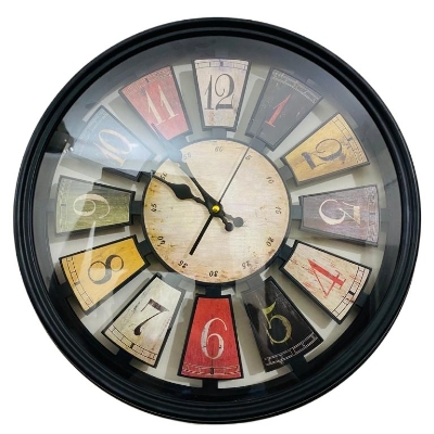 Picture of 41 CM Traditional Wall Clock Round Shape Vintage Fiber Made China Decorative Wall Clock - 41cm