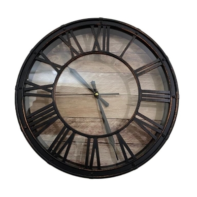 Picture of 37 CM Traditional Wall Clock Round Shape Vintage Roman Numeral Digit Fiber Made China Decorative Wall Clock - 37cm