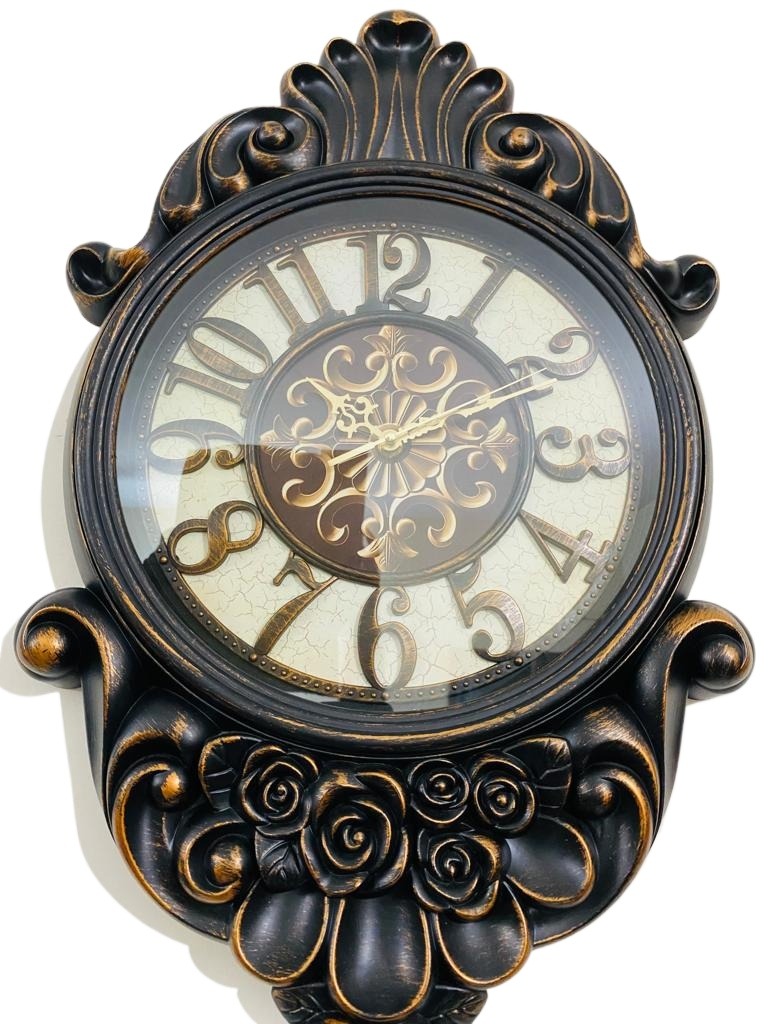 Picture of 60 CM Traditional Wall Clock Oval Shape Vintage Fiber Made China Decorative Wall Clock - 60cm