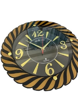 Picture of 38 CM Bell & Rose Traditional Wall Clock Round Shape Vintage Fiber Made China Decorative Wall Clock