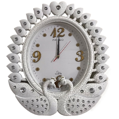 Picture of 45 CM Vintage Fiber Made Seiko Oval Shape Peacock Decorative Wall Clock