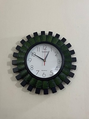 Picture of 40 CM Timeless Elegance: Vintage Fiber-Made Ajanta Round Shape Decorative Wall Clock - A Fusion of Functionality and Wall Art