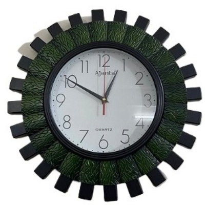 Picture of 40 CM Timeless Elegance: Vintage Fiber-Made Ajanta Round Shape Decorative Wall Clock - A Fusion of Functionality and Wall Art