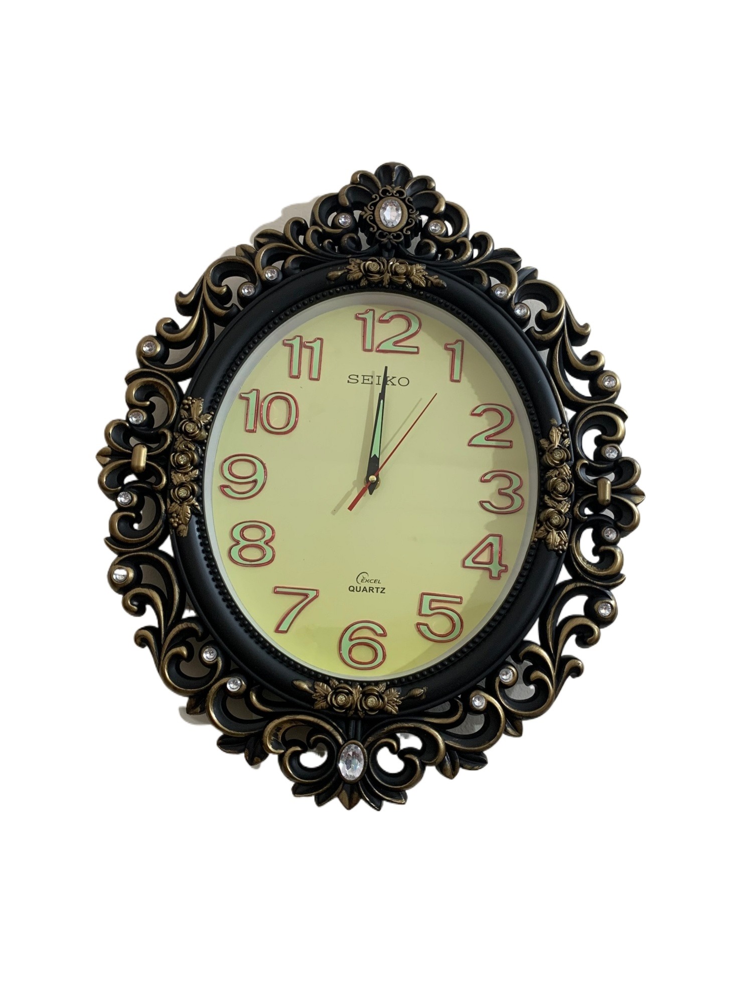 Picture of 50 CM Vintage Fiber Made Seiko Decorative Wall Clock With Stone Design - 50 cm