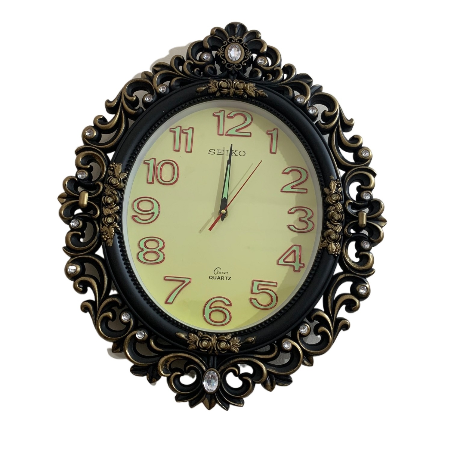 Picture of 50 CM Vintage Fiber Made Seiko Decorative Wall Clock With Stone Design - 50 cm