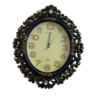 Picture of 50 CM Vintage Fiber Made Seiko Decorative Wall Clock With Stone Design - 50 cm