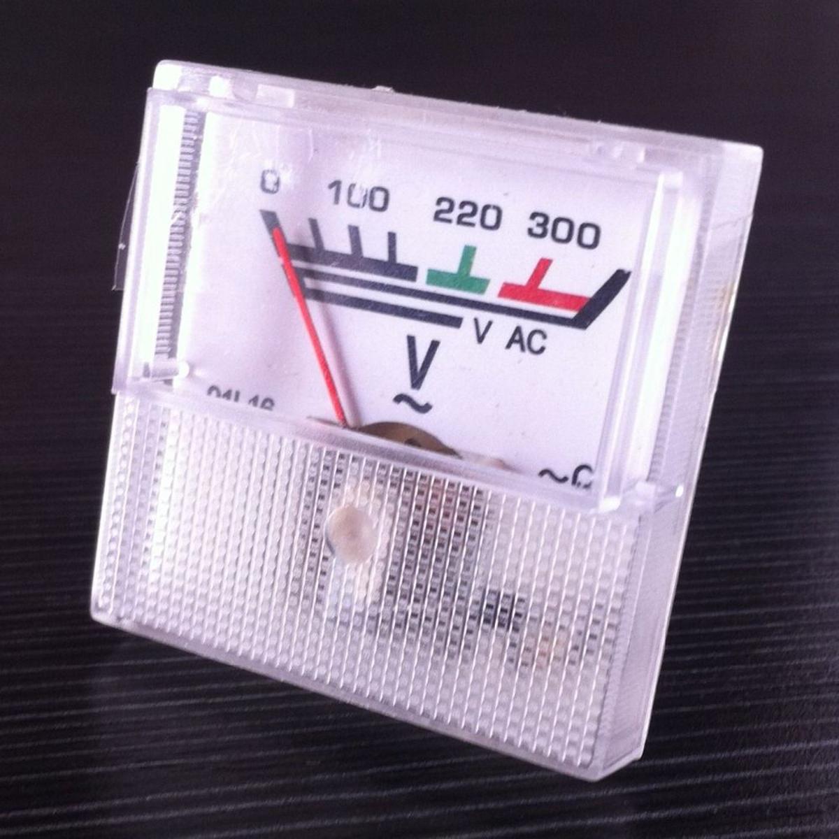Picture of Mini ANALOG VOLTAGE Meter AC Analog Voltage Meter 0-300V Square Panel AC 0-300V Volt Voltage Meter 300V Analog Panel Volt Voltage Meter For AC 220V Line