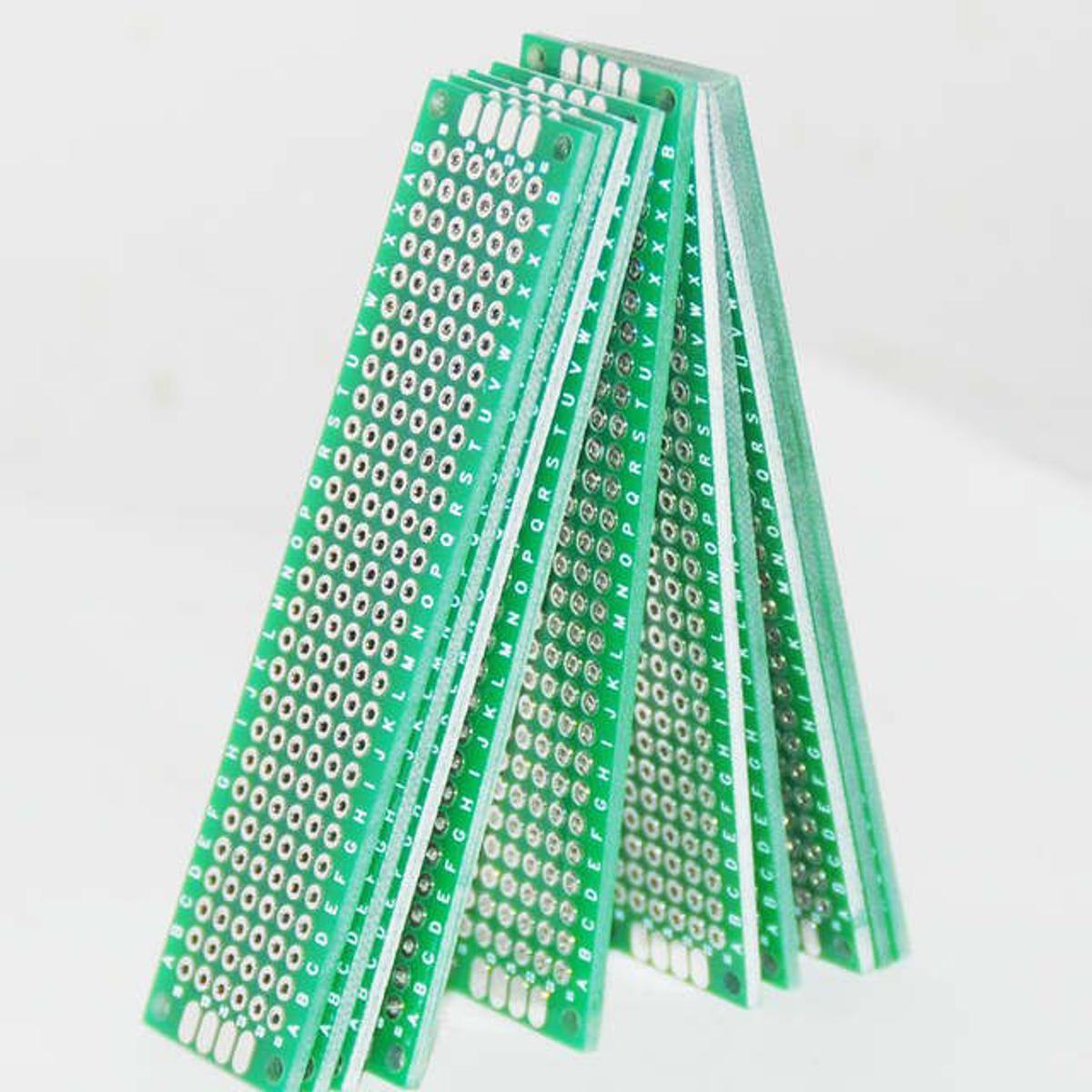 Picture of 2x8cmm DOUBLE SIDE DOT Veroboard Double Side Dot 7x5cm Glass Fiber Stripboard PCB Printed Circuit Board Project Board For Prototyping Weld Soldering Arduino Cables Connectors DIY