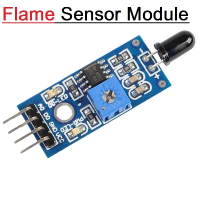 Picture of SINGLE LED FLAME Sensor For Fire Detection Module IR Infrared 4 Wire Cables  Flame Detection Sensor Circuit IR Flame Sensor Detector Smart Sense For Arduino