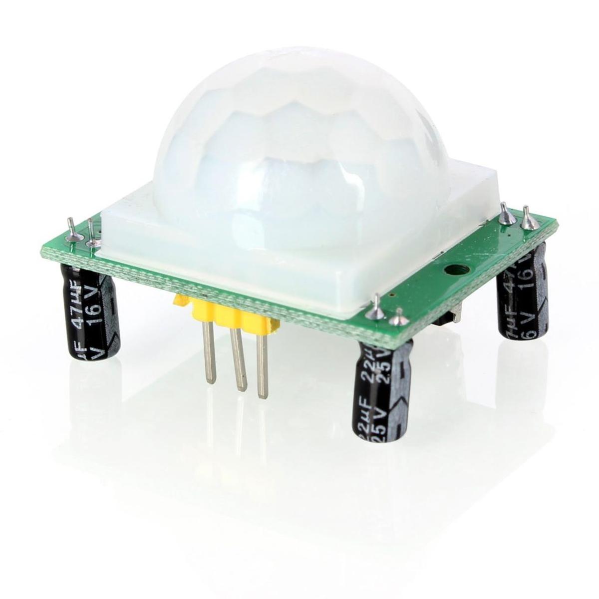Picture of HC-SR501 HCSR501 HC-SR 501 DC 4.5-20V PIR Motion Sensor Adjust IR Pyro-electric Infrared PIR Motion Detector Sensor Module With Lens Human Motion Body Electrical Circuitry & Parts