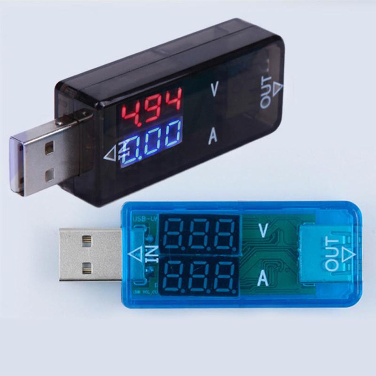 Picture of KEWEISI Dual USB Power Current Voltage Ampere Meter Tester Portable Current 0-3A & Volt 3-20V Detector Reader Multimeter USB Charger Doctor Digital Display Multifunction Capacity Voltmeter Ampere Meter Current Voltmeter Detector Tester
