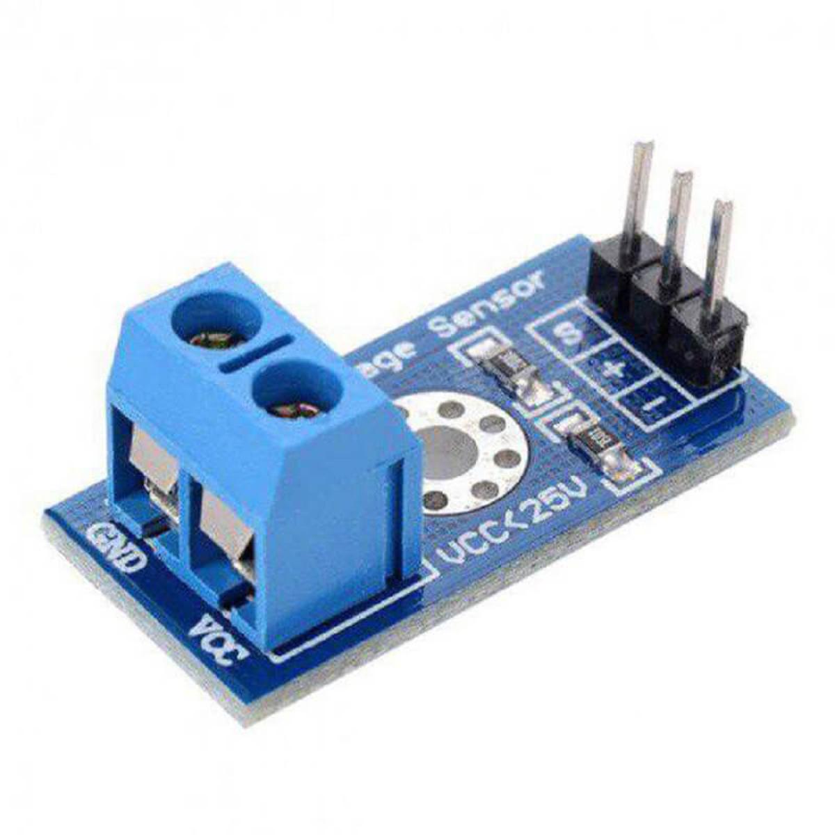 Picture of VOLTAGE DETECTION Sensor 3 Pin DC 0-25V Voltage Detection Sensor Module Range Voltage Sensor Circuit Board Module 3 Pin Voltage Testing Sensor For Arduino Electronics Circuitry & Parts
